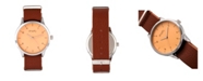 Simplify Quartz The 5600 Nude Dial, Genuine Light Brown Leather Watch 40mm